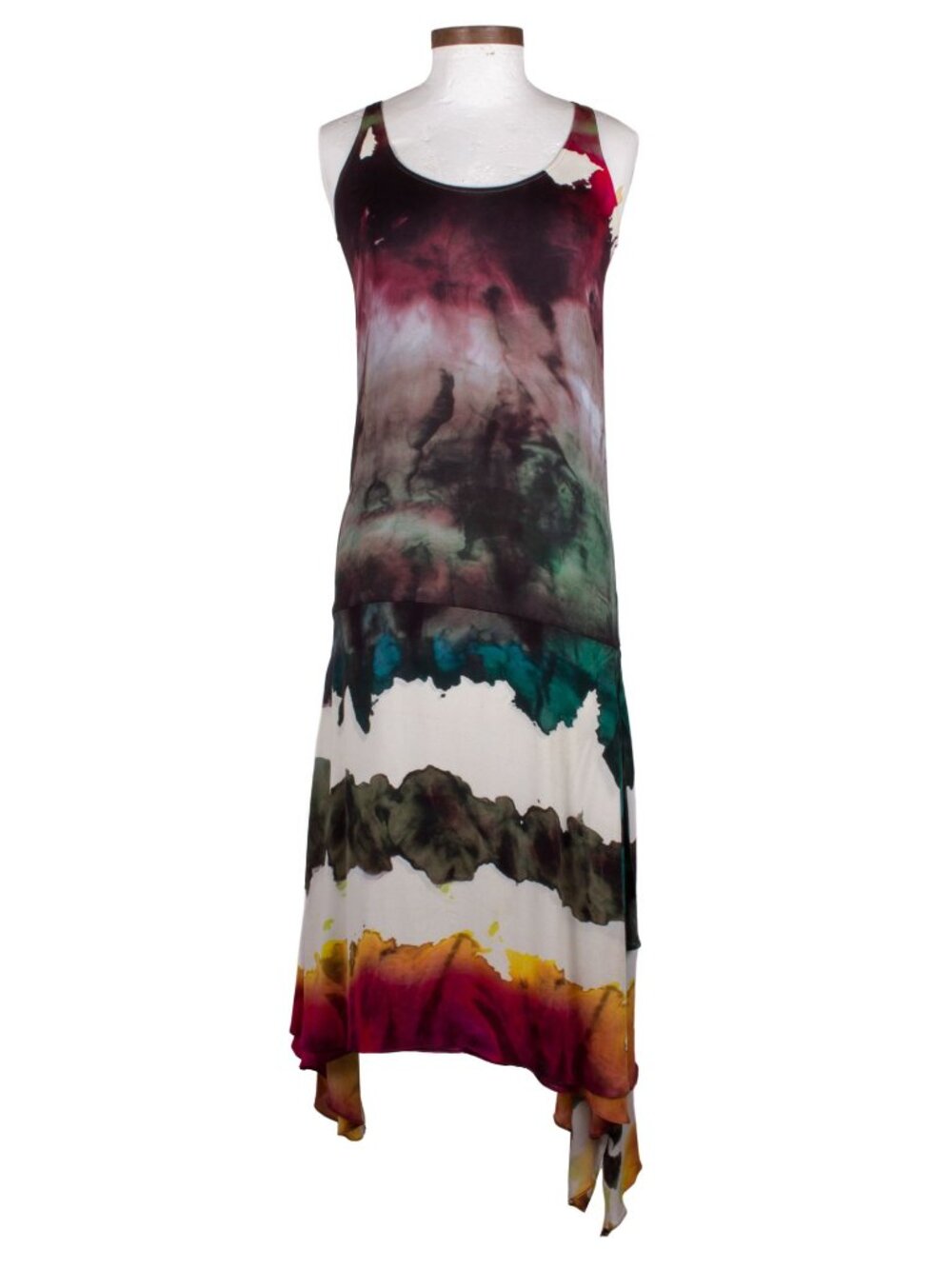 ACNE STUDIOS WATER DYE MULTICOLOR SLEEVELESS MIDI DRESS SS17 SALEH